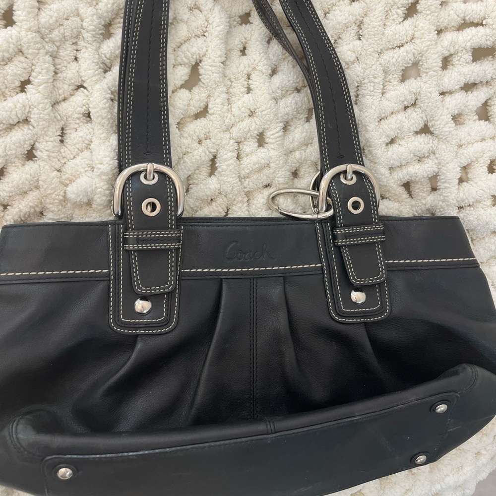 Coach Black Leather Shoulder Bag